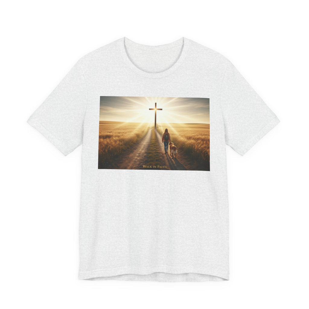 Christian Cross Sunrise Tee — Faith Journey T‑Shirt