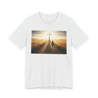 Christian Cross Sunrise Tee — Faith Journey T‑Shirt