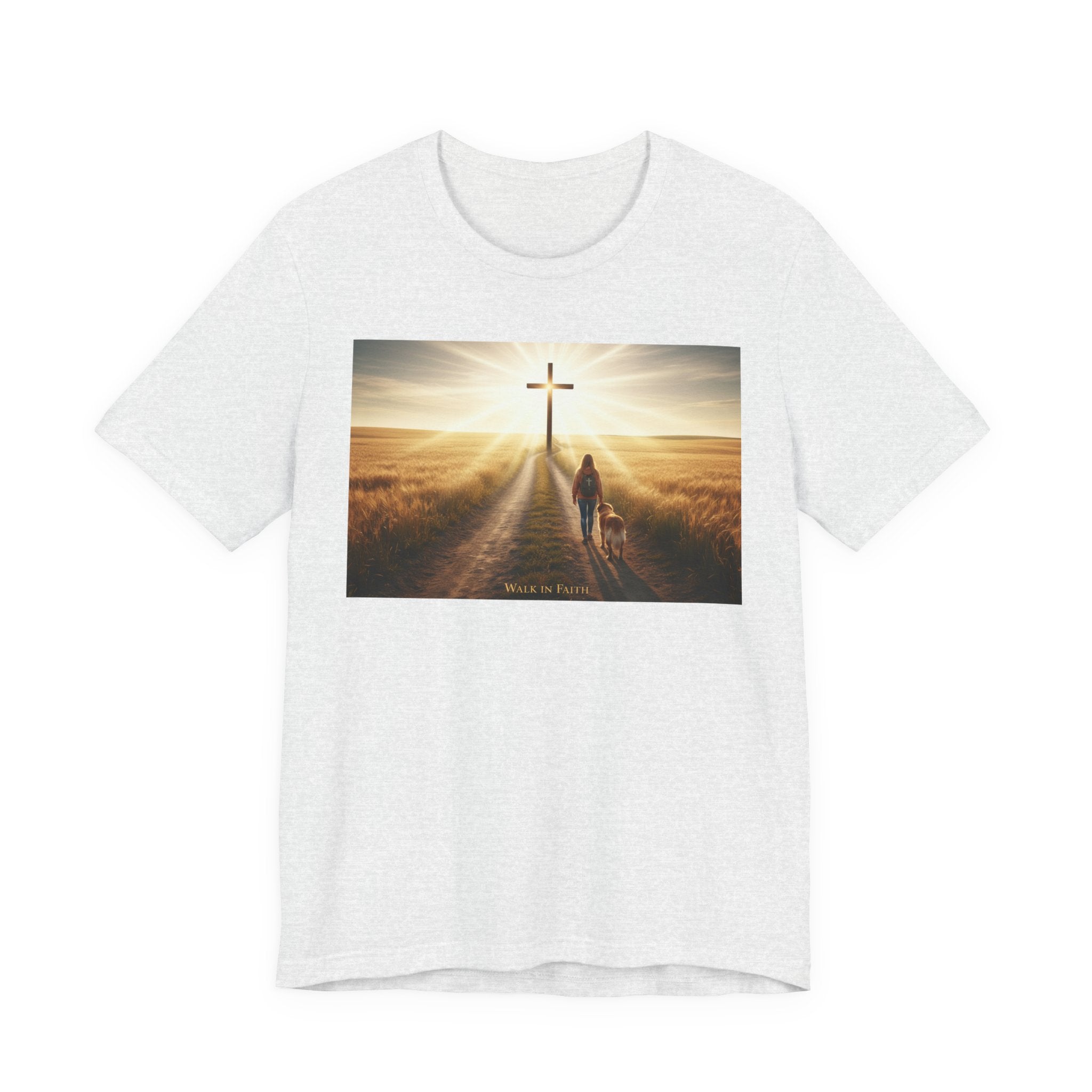 Christian Cross Sunrise Tee — Faith Journey T‑Shirt