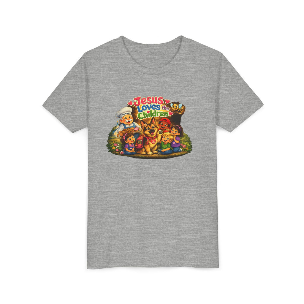 Youth Tee - "Jesus Loves the Children" Cute Christian Kids Shirt