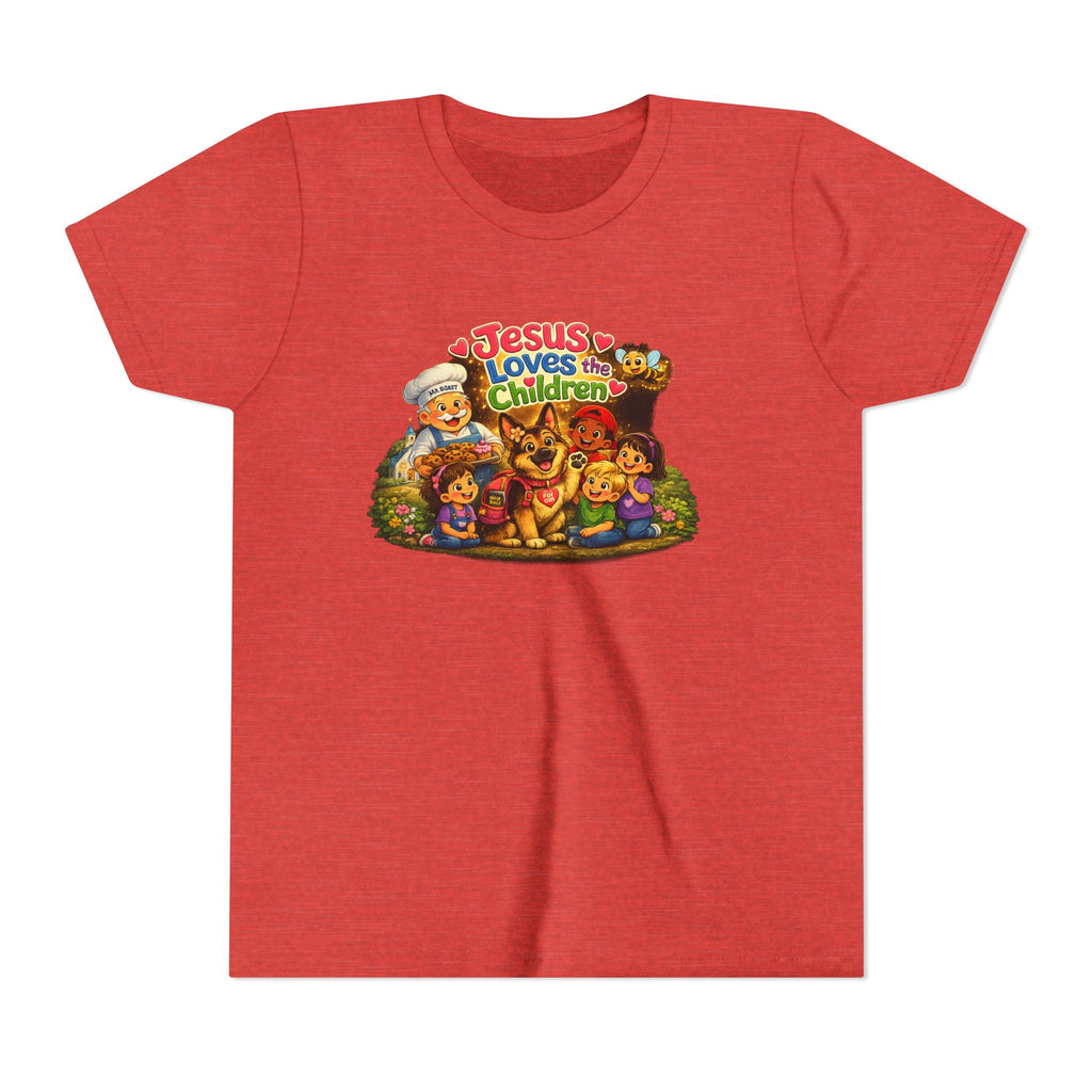 Youth Tee - "Jesus Loves the Children" Cute Christian Kids Shirt