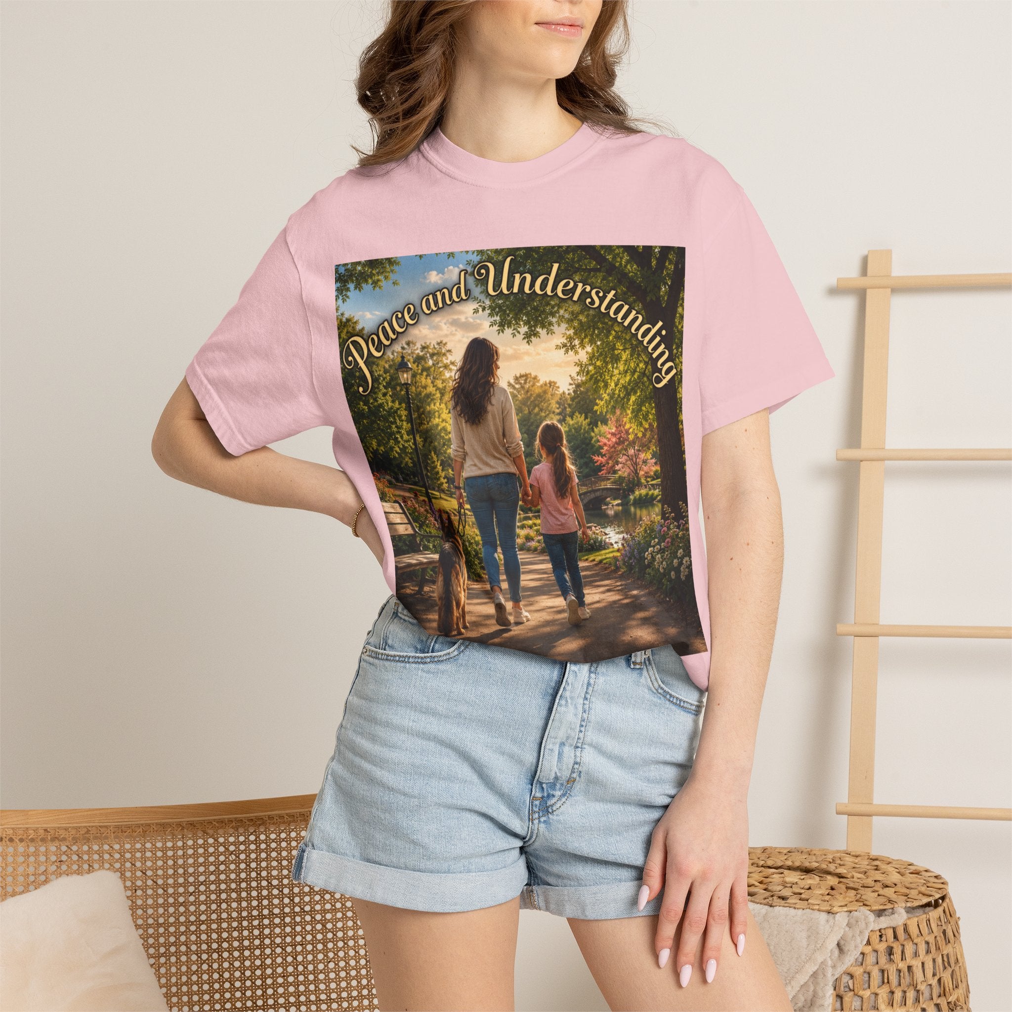 Peace and Understanding T-Shirt — Mom & Daughter Stroll Graphic Tee