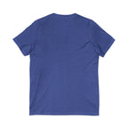 Christian Faith V-Neck Tee — "For God So Loved" Cross & Scripture