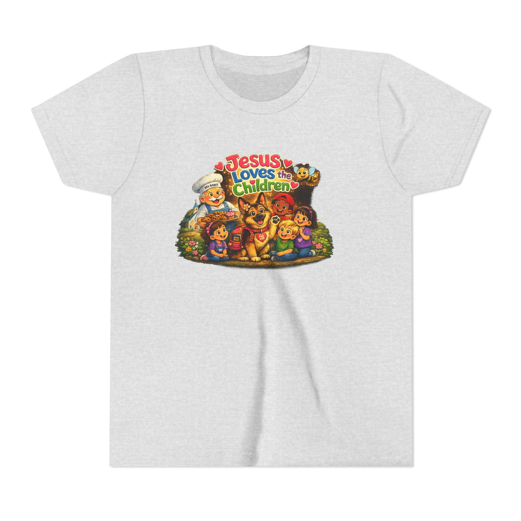 Youth Tee - "Jesus Loves the Children" Cute Christian Kids Shirt
