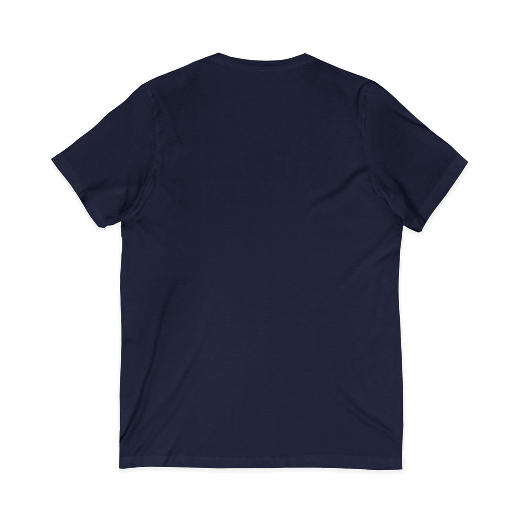 Christian Faith V-Neck Tee — "For God So Loved" Cross & Scripture