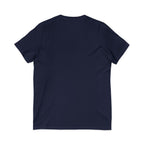 Christian Faith V-Neck Tee — "For God So Loved" Cross & Scripture