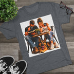 Couple Coffee Date T-Shirt with Dog — 'Love' Café Vibe Tee