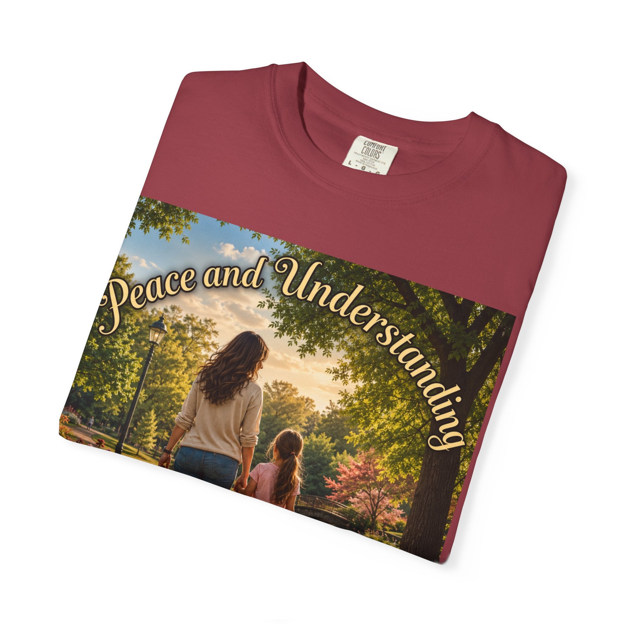 Peace and Understanding T-Shirt — Mom & Daughter Stroll Graphic Tee