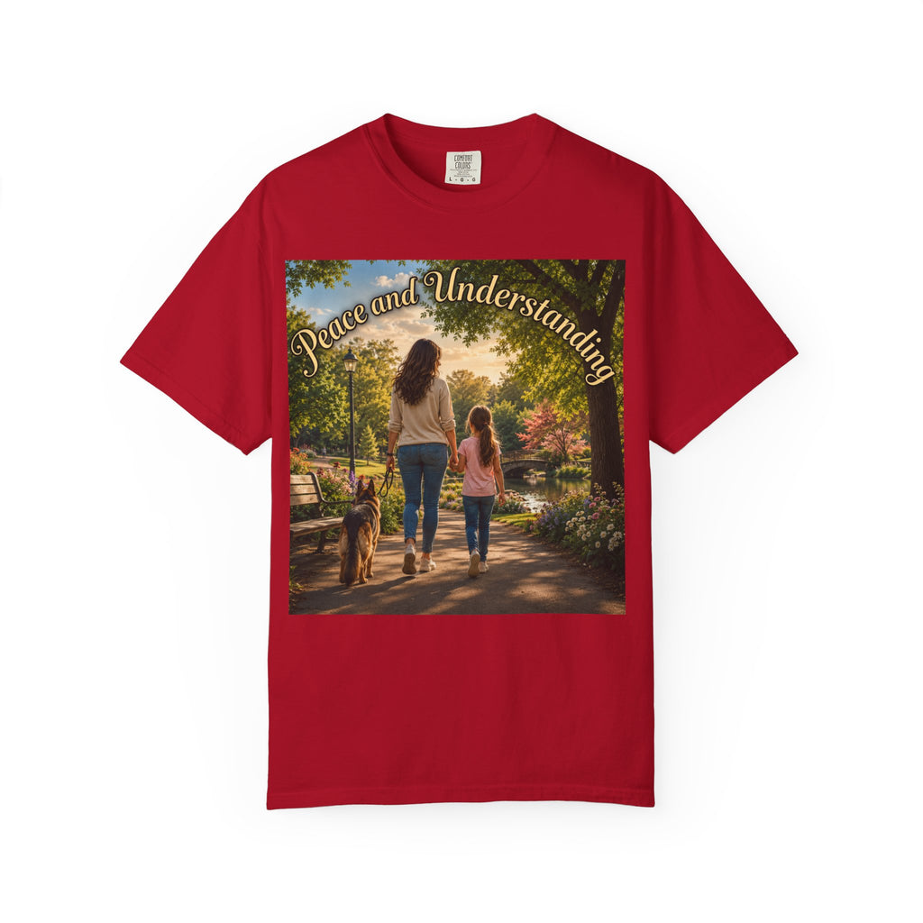 Peace and Understanding T-Shirt — Mom & Daughter Stroll Graphic Tee