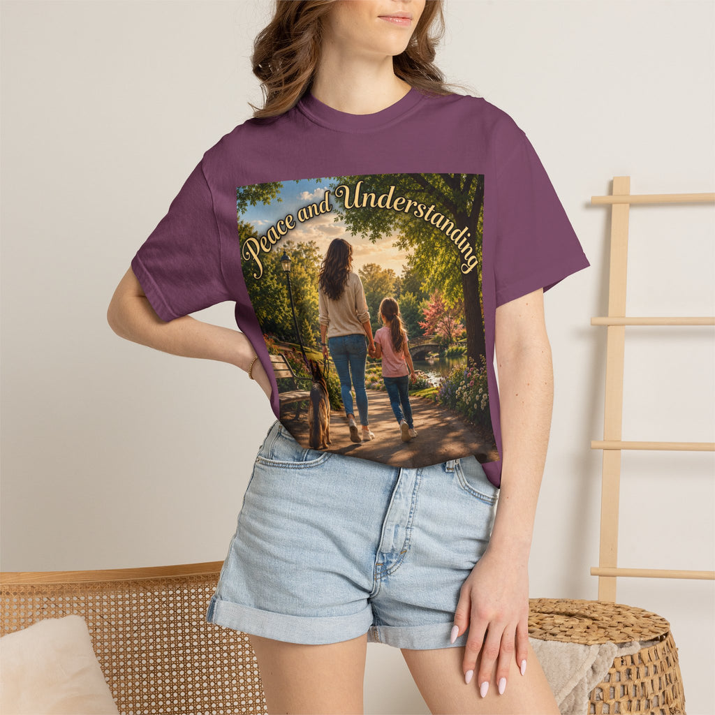 Peace and Understanding T-Shirt — Mom & Daughter Stroll Graphic Tee