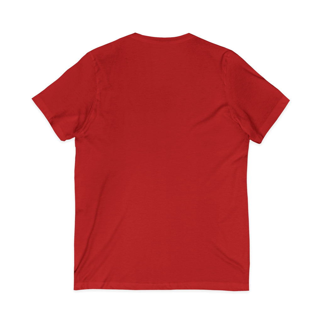 Christian Faith V-Neck Tee — "For God So Loved" Cross & Scripture