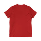 Christian Faith V-Neck Tee — "For God So Loved" Cross & Scripture