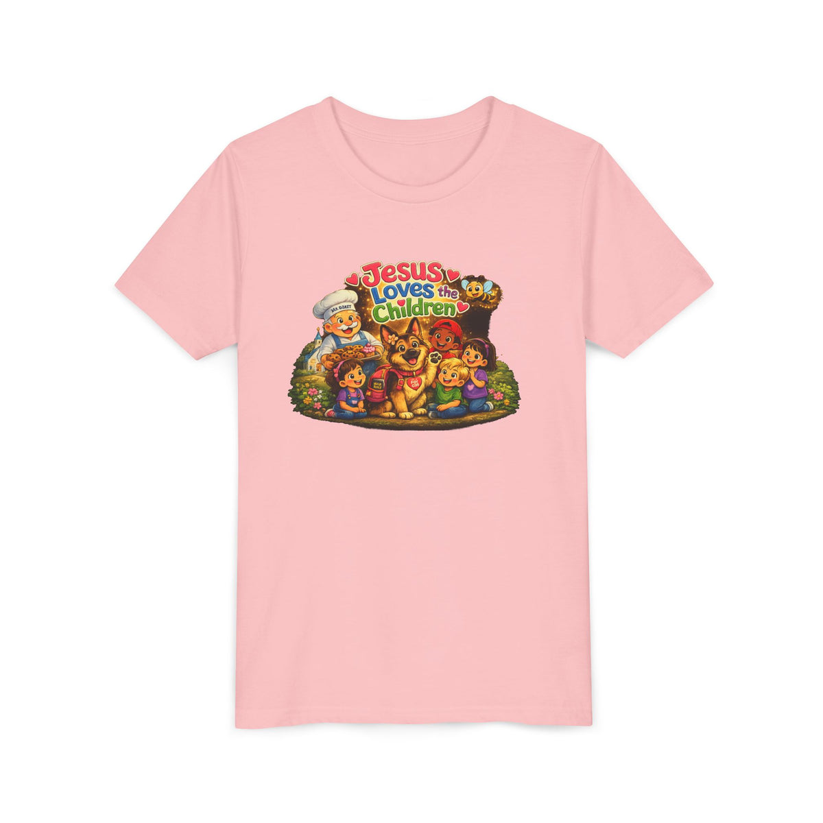 Youth Tee - "Jesus Loves the Children" Cute Christian Kids Shirt