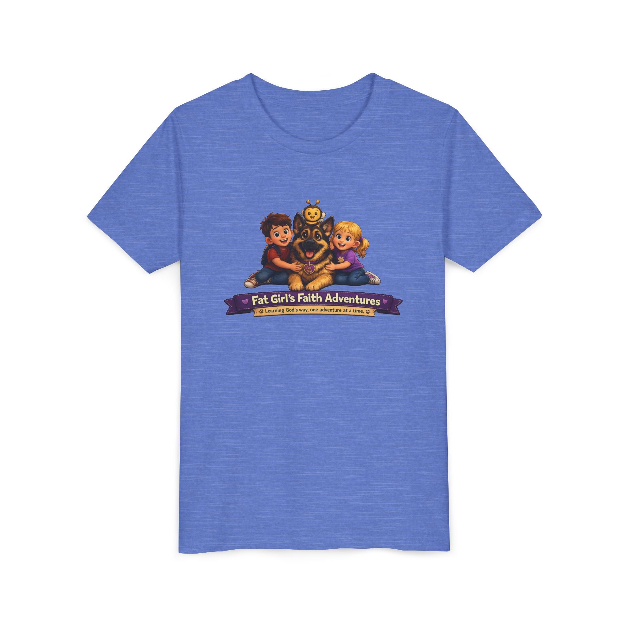 Youth Tee – “Fat Girl’s Faith Adventures” Kids Christian Adventure T‑Shirt