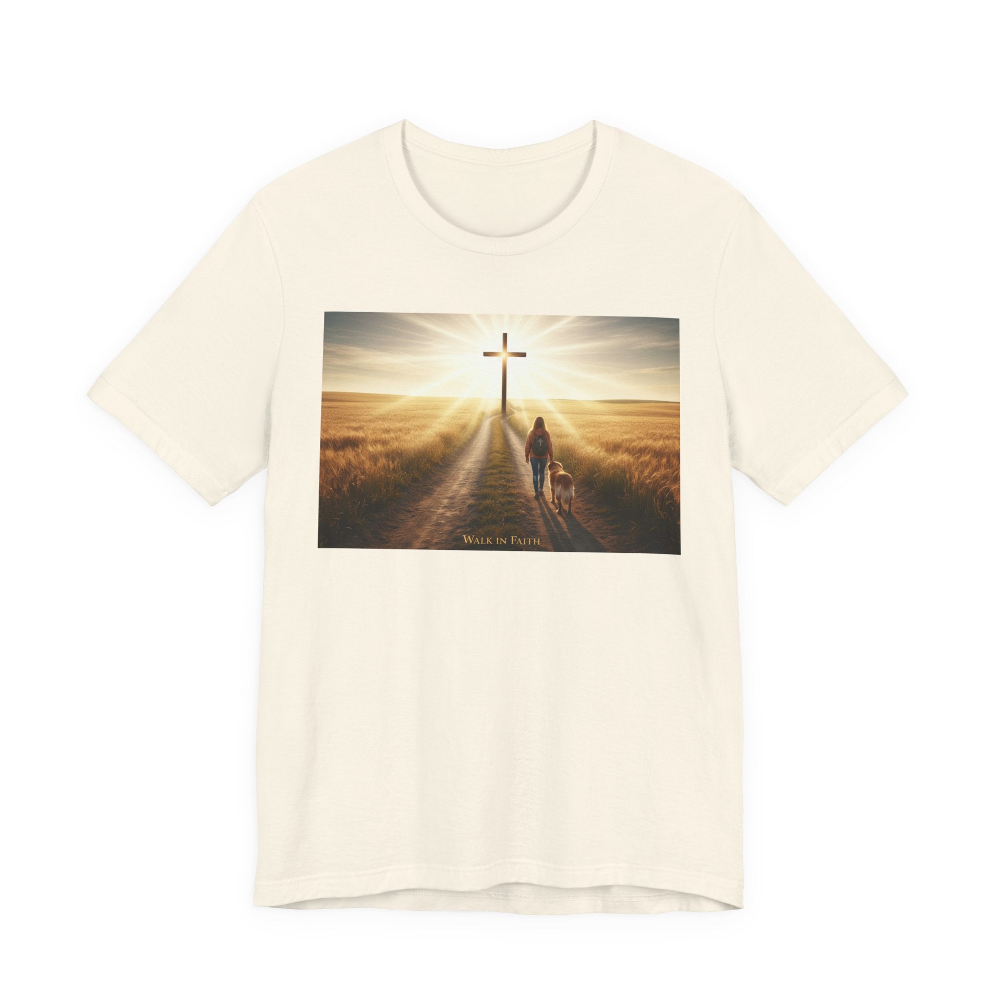 Christian Cross Sunrise Tee — Faith Journey T‑Shirt