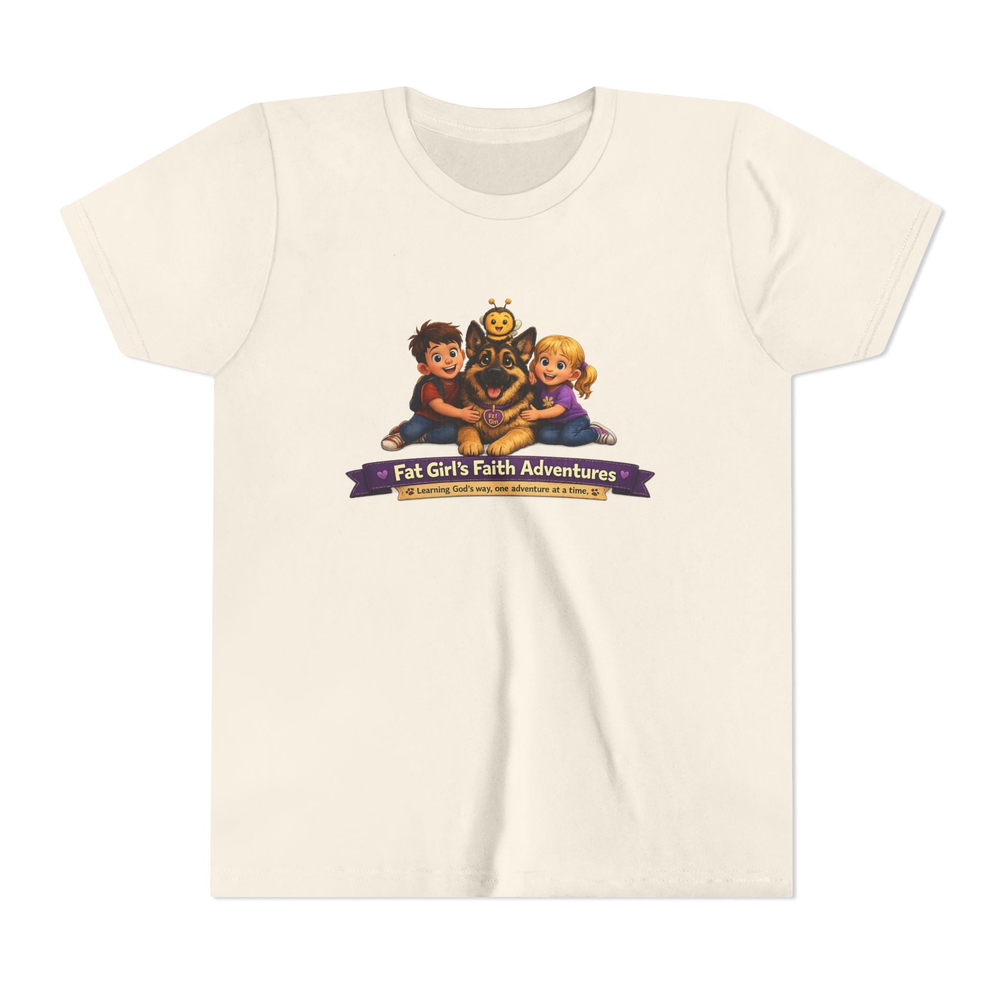 Youth Tee – “Fat Girl’s Faith Adventures” Kids Christian Adventure T‑Shirt