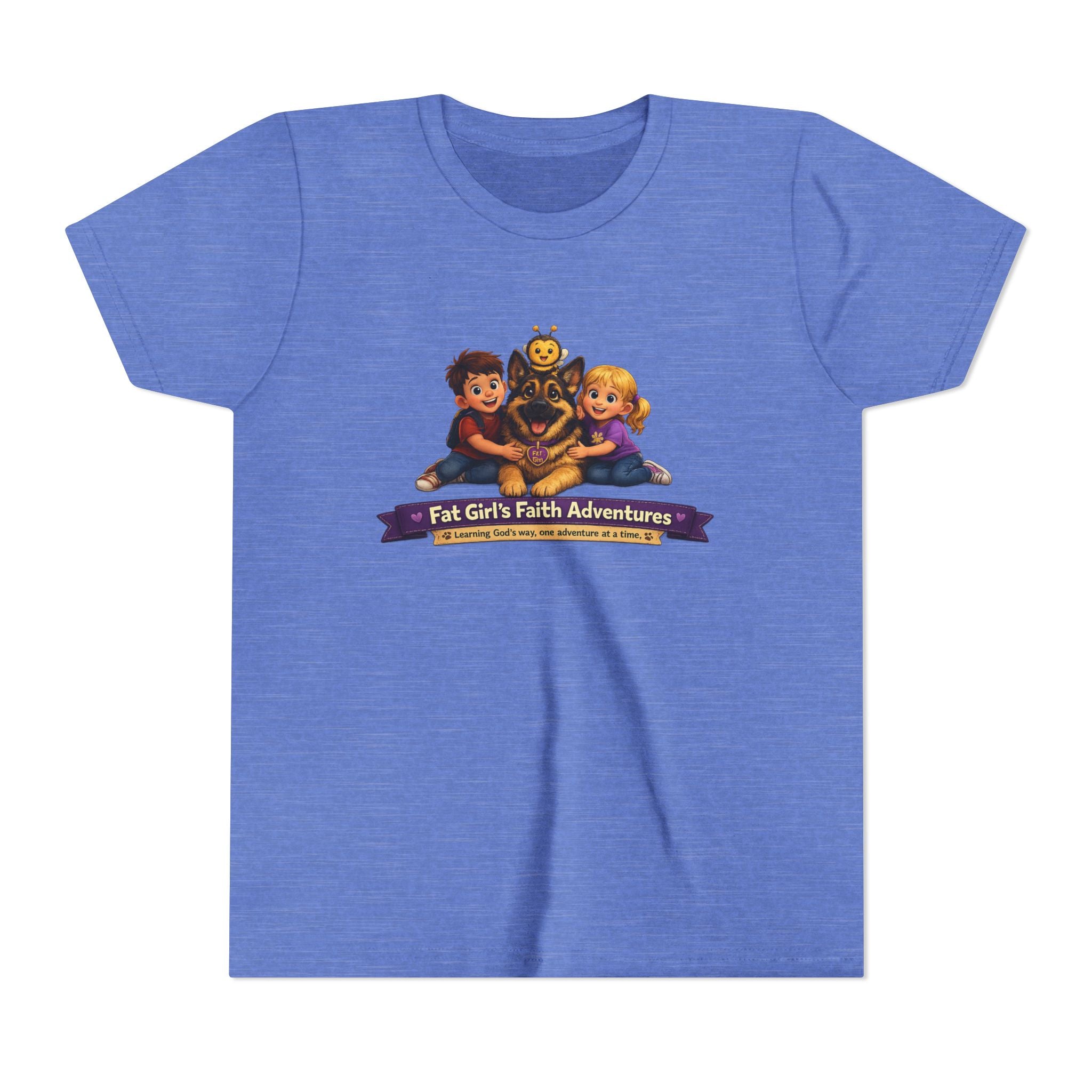 Youth Tee – “Fat Girl’s Faith Adventures” Kids Christian Adventure T‑Shirt