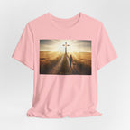 Christian Cross Sunrise Tee — Faith Journey T‑Shirt