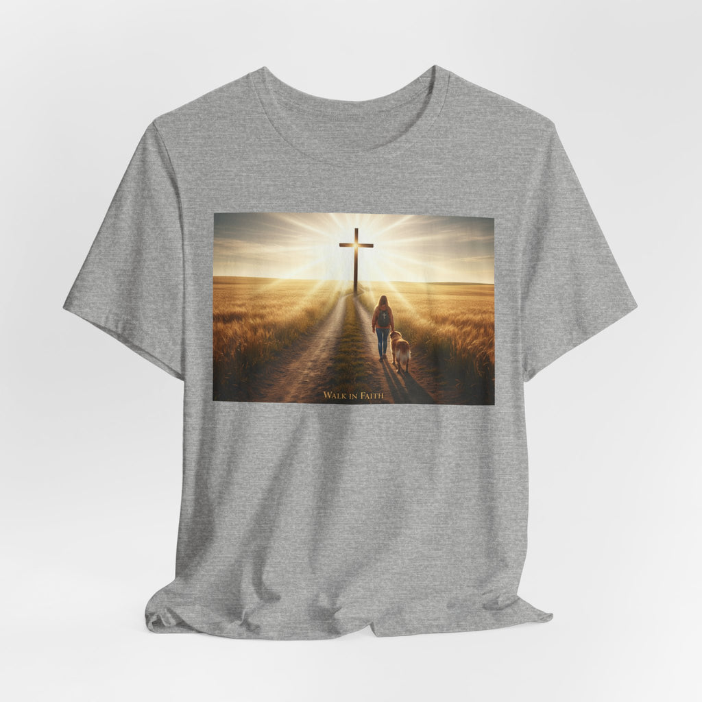Christian Cross Sunrise Tee — Faith Journey T‑Shirt