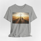Christian Cross Sunrise Tee — Faith Journey T‑Shirt
