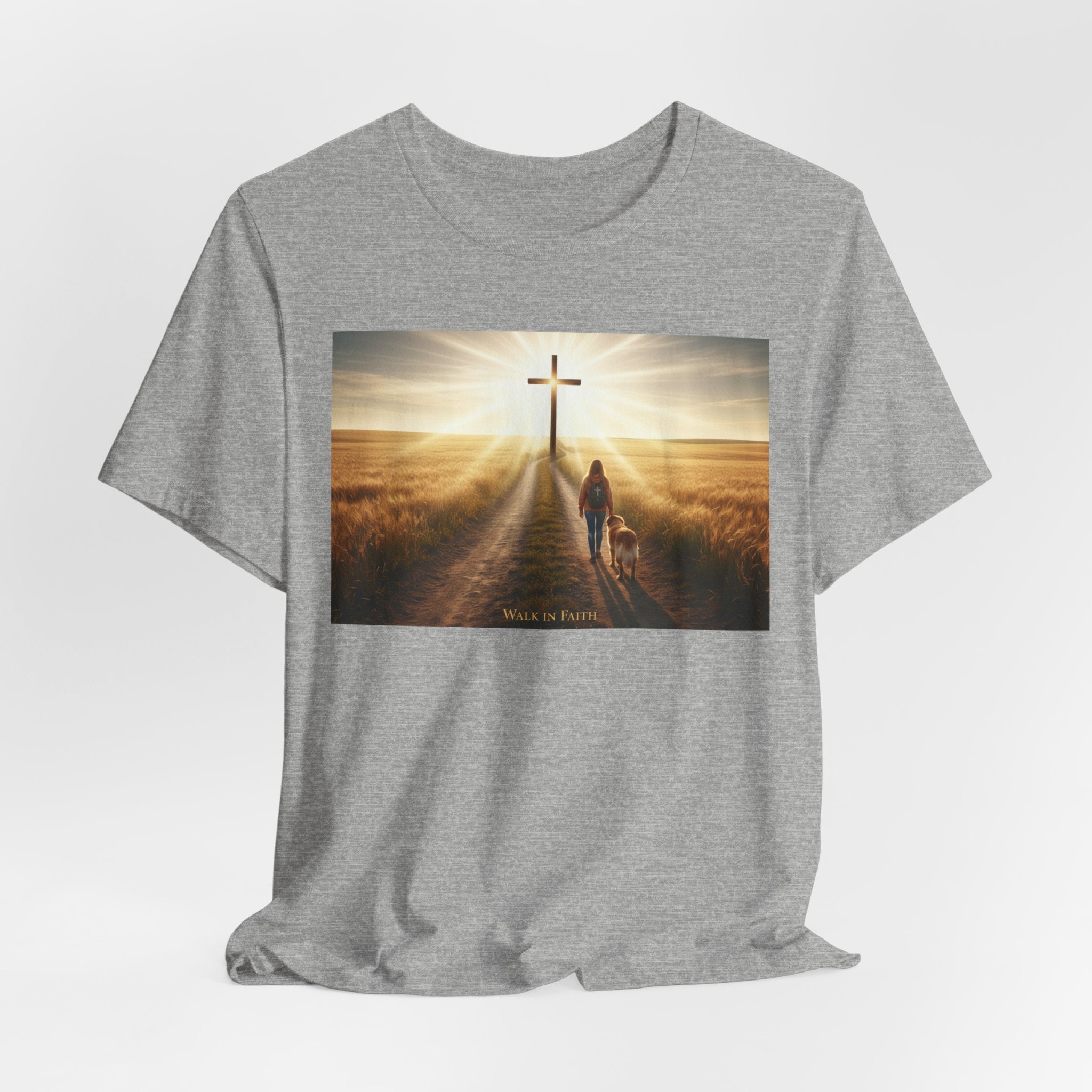 Christian Cross Sunrise Tee — Faith Journey T‑Shirt