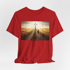 Christian Cross Sunrise Tee — Faith Journey T‑Shirt