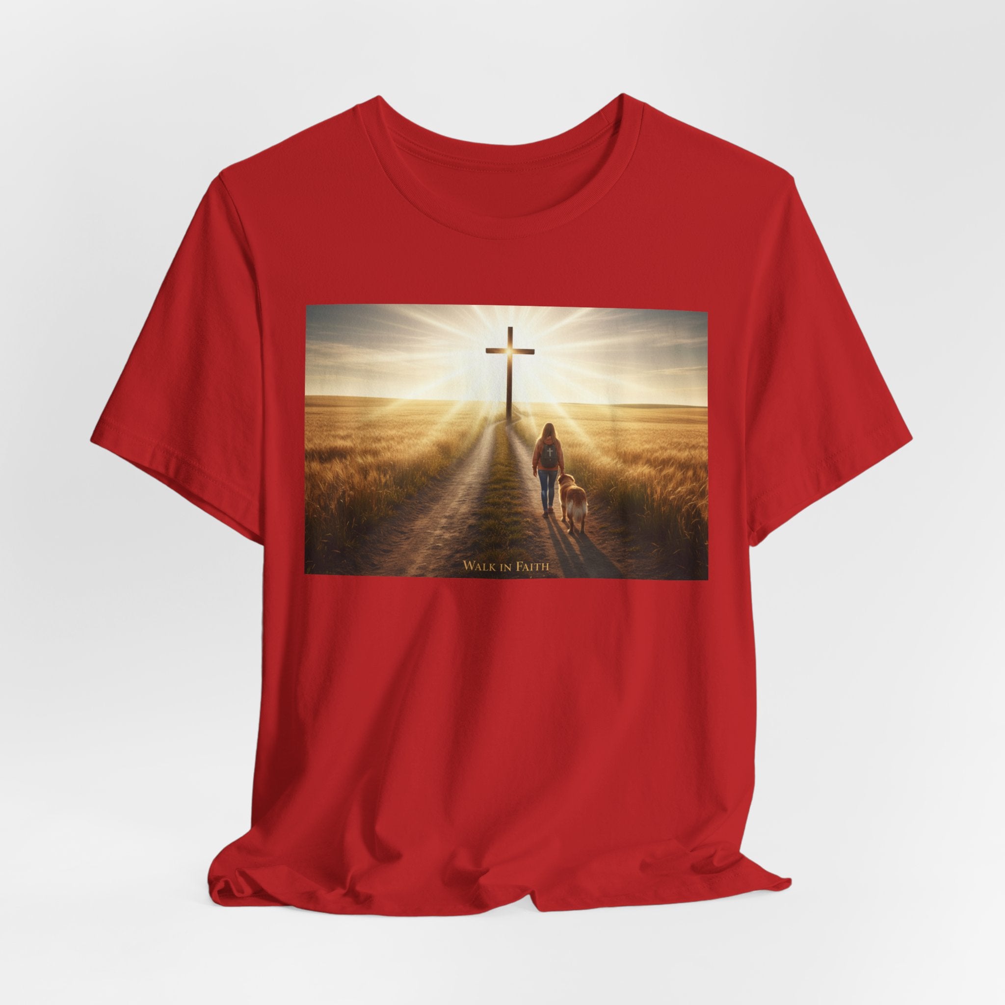 Christian Cross Sunrise Tee — Faith Journey T‑Shirt