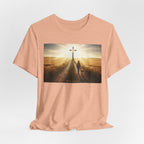Christian Cross Sunrise Tee — Faith Journey T‑Shirt