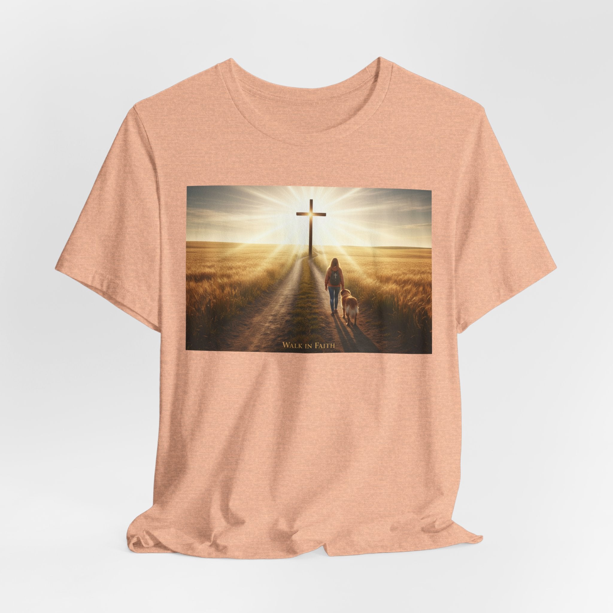 Christian Cross Sunrise Tee — Faith Journey T‑Shirt