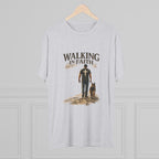 Walking in Faith T-Shirt — Christian Faith Tee with Man & Dog Graphic