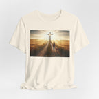 Christian Cross Sunrise Tee — Faith Journey T‑Shirt