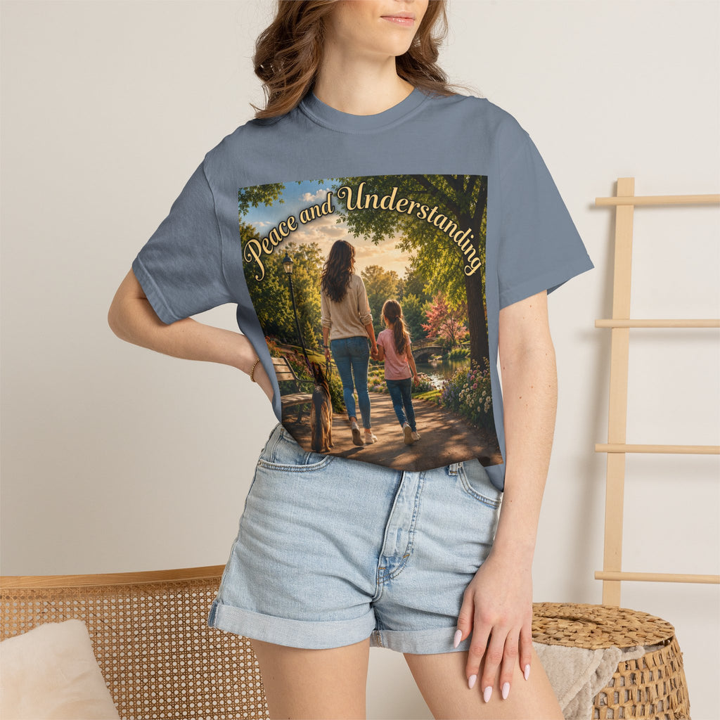 Peace and Understanding T-Shirt — Mom & Daughter Stroll Graphic Tee