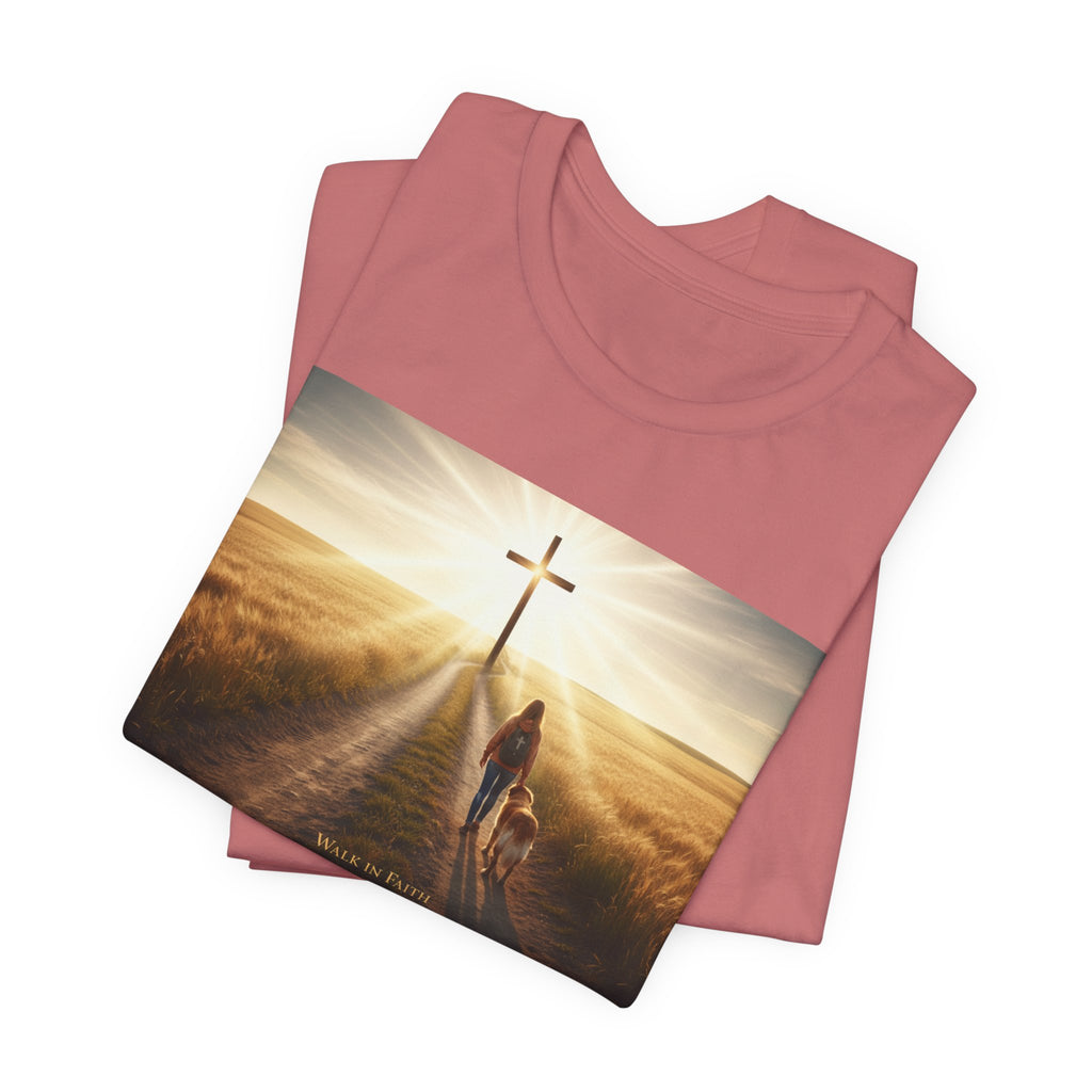 Christian Cross Sunrise Tee — Faith Journey T‑Shirt