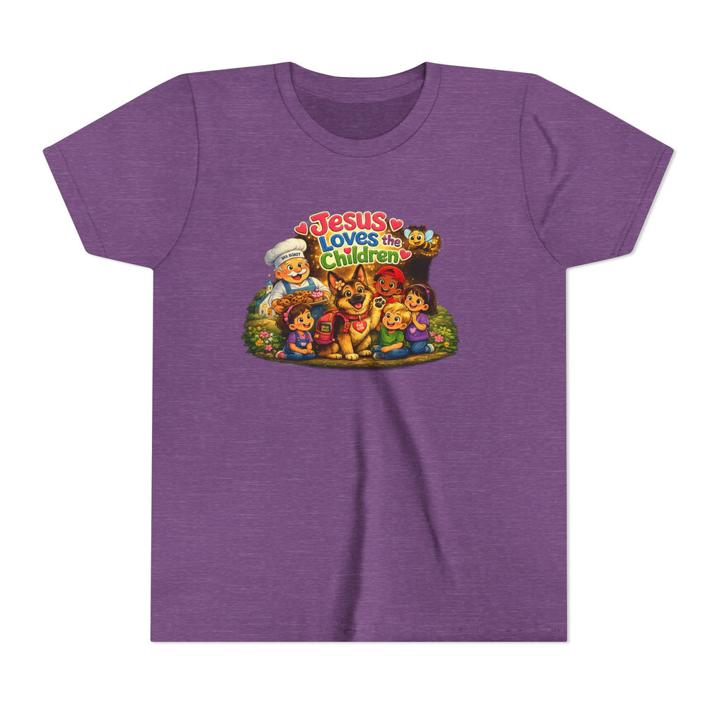 Youth Tee - "Jesus Loves the Children" Cute Christian Kids Shirt