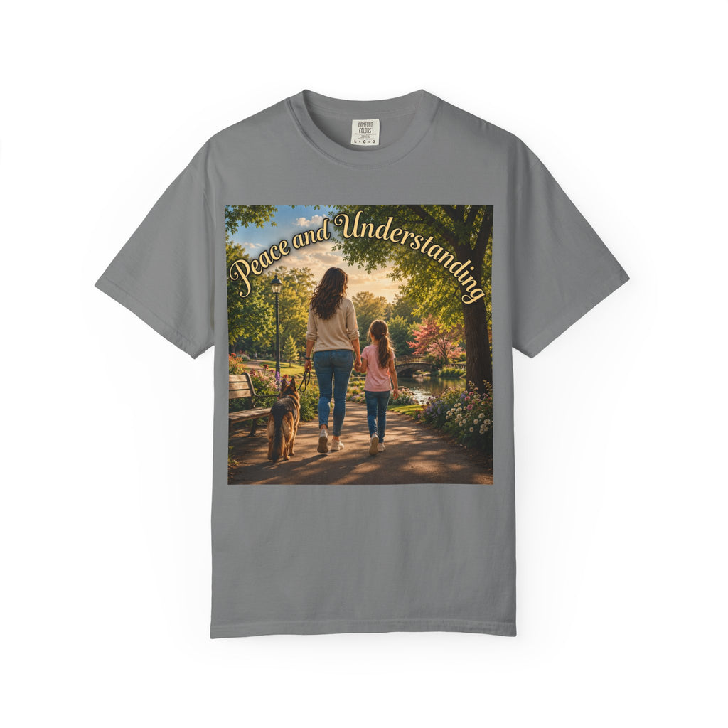 Peace and Understanding T-Shirt — Mom & Daughter Stroll Graphic Tee