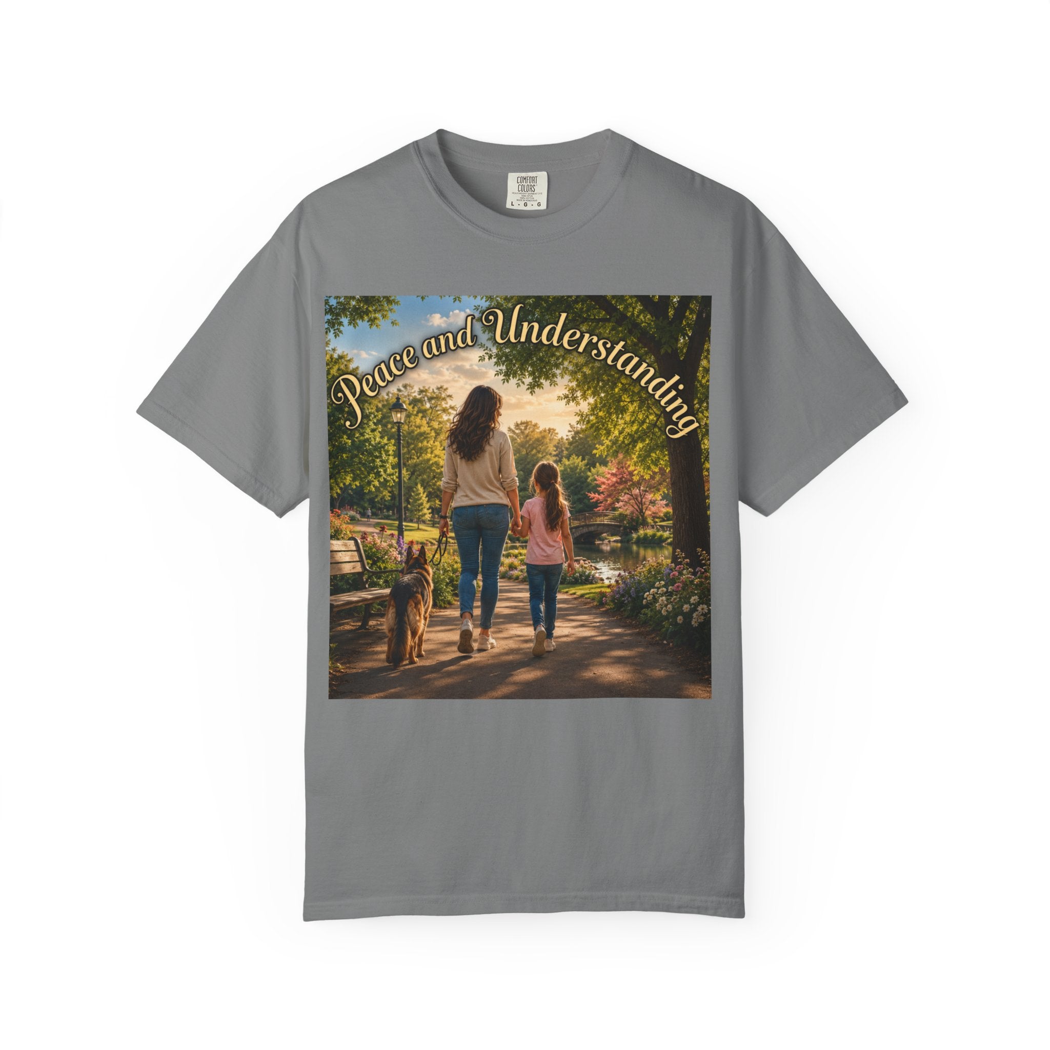 Peace and Understanding T-Shirt — Mom & Daughter Stroll Graphic Tee