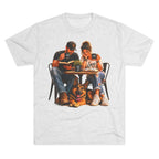 Couple Coffee Date T-Shirt with Dog — 'Love' Café Vibe Tee