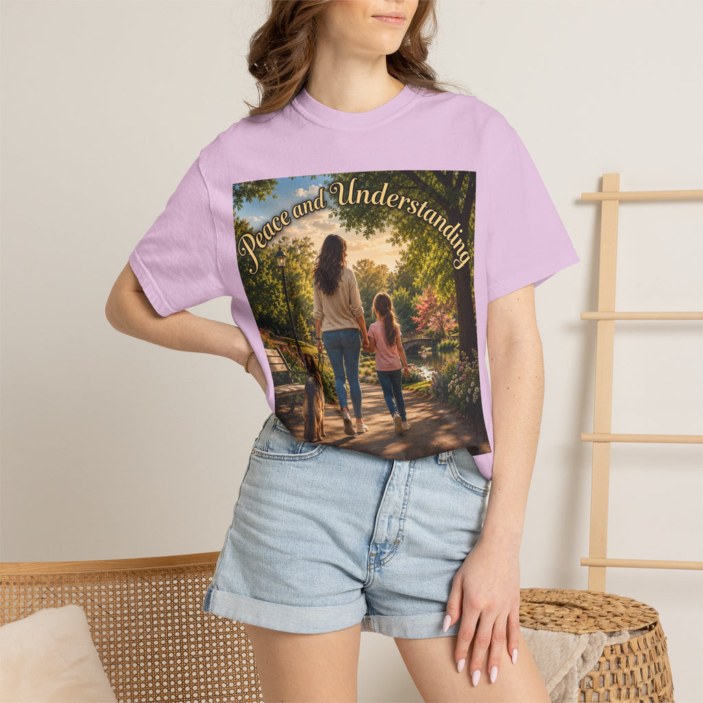 Peace and Understanding T-Shirt — Mom & Daughter Stroll Graphic Tee
