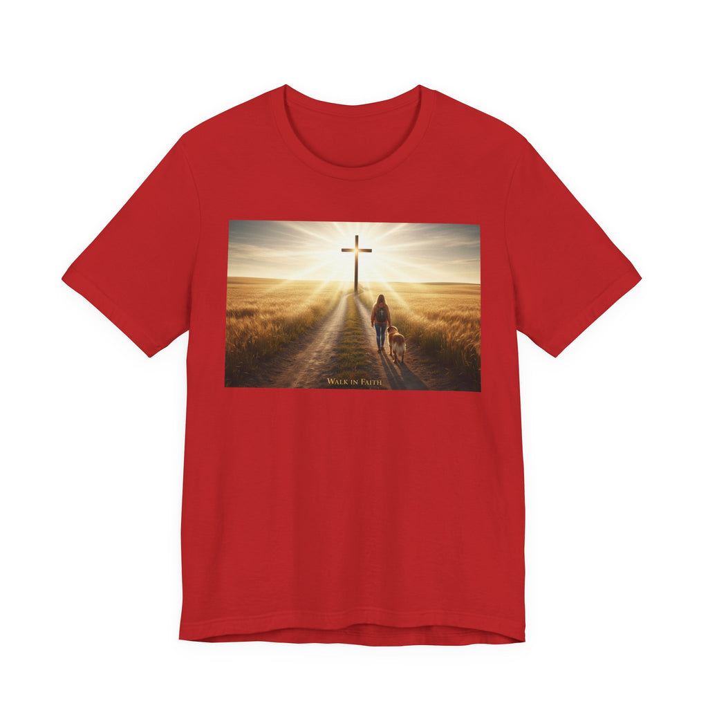 Christian Cross Sunrise Tee — Faith Journey T‑Shirt