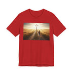 Christian Cross Sunrise Tee — Faith Journey T‑Shirt