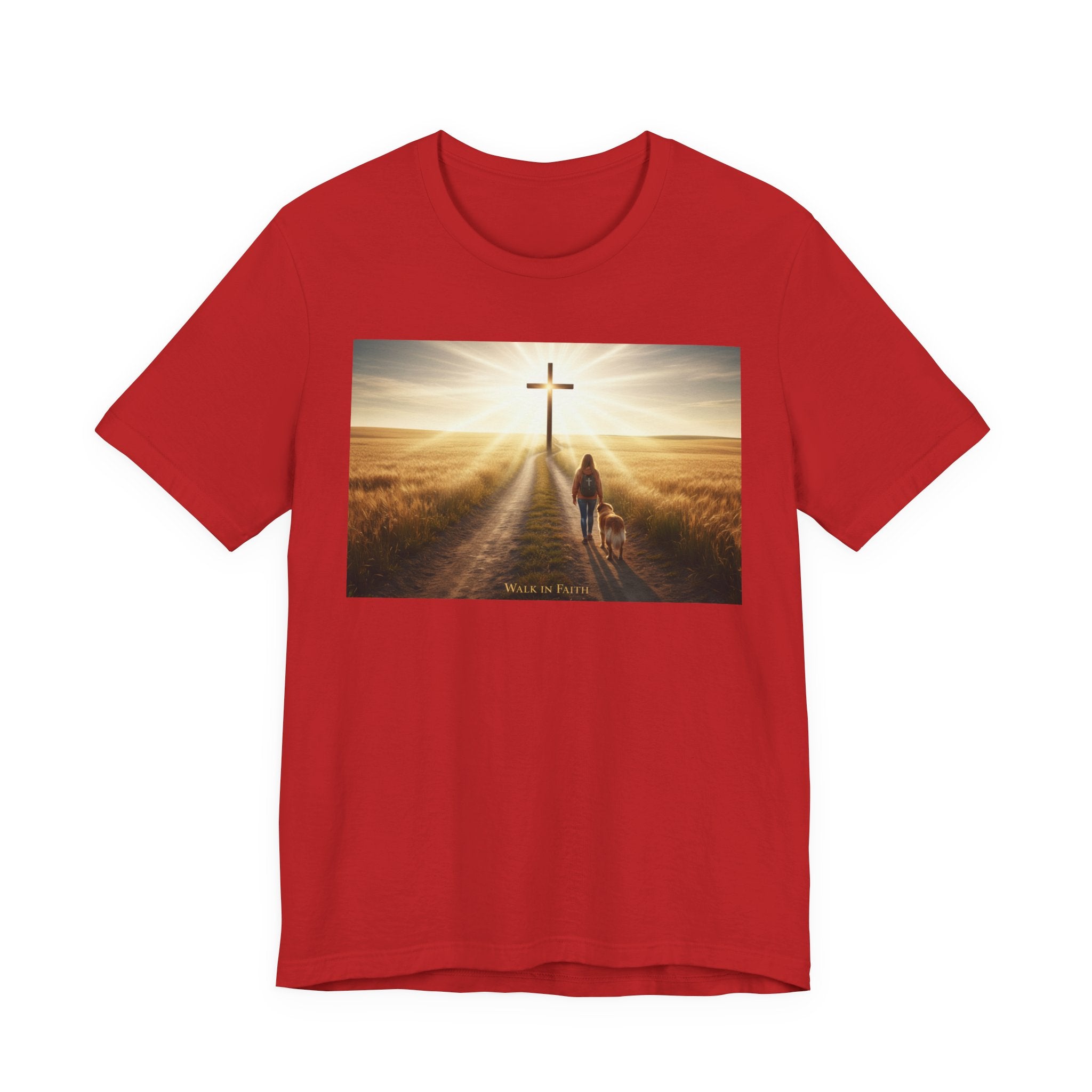 Christian Cross Sunrise Tee — Faith Journey T‑Shirt