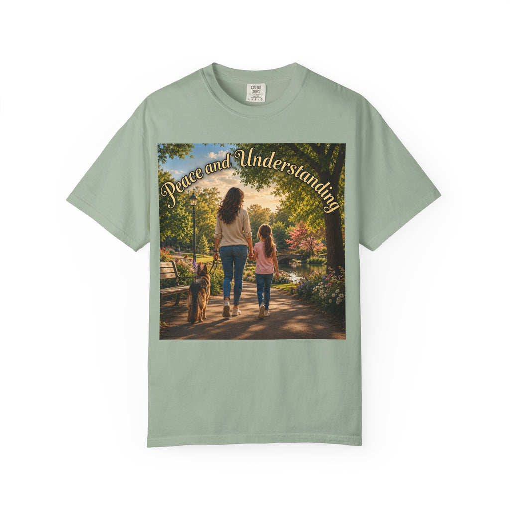 Peace and Understanding T-Shirt — Mom & Daughter Stroll Graphic Tee
