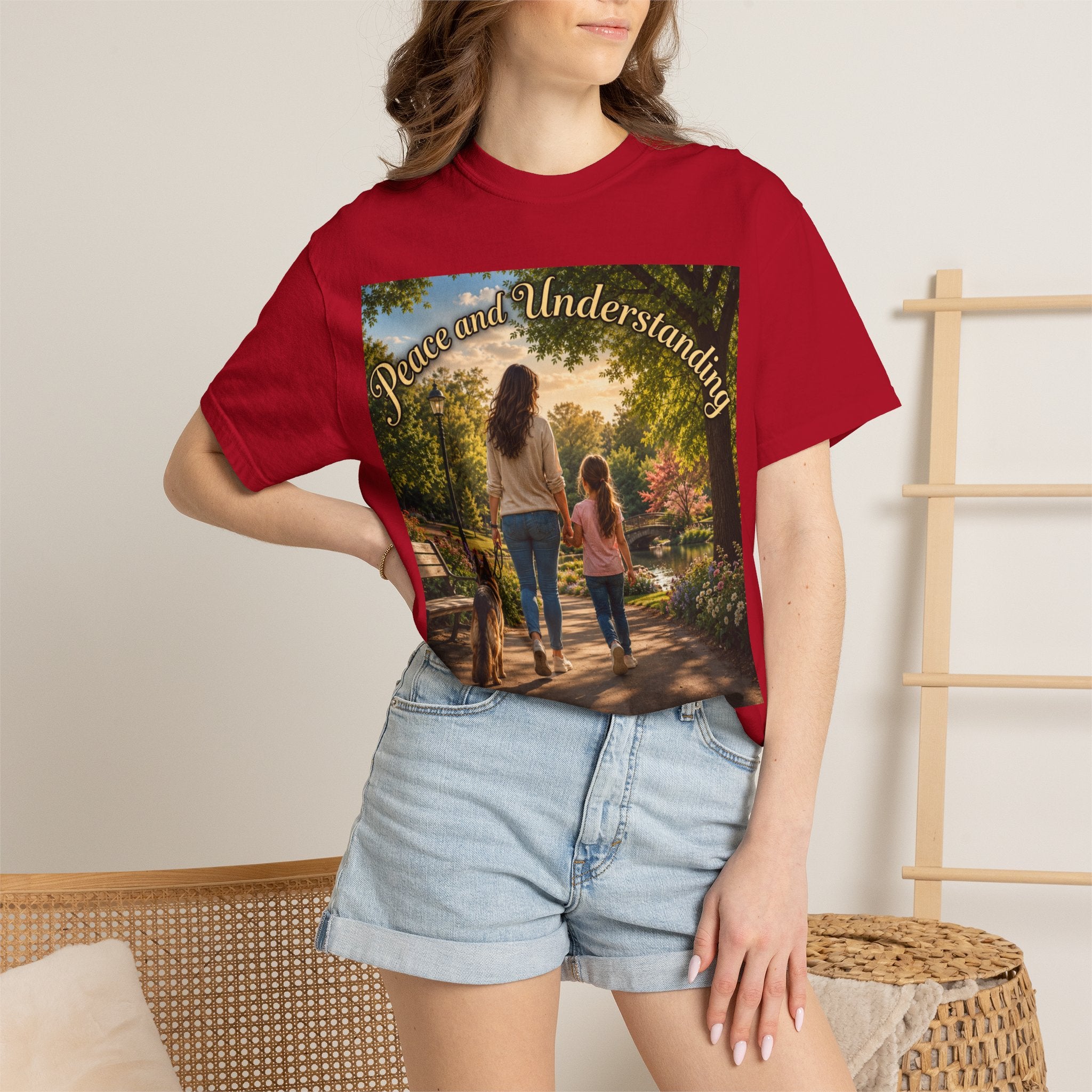 Peace and Understanding T-Shirt — Mom & Daughter Stroll Graphic Tee