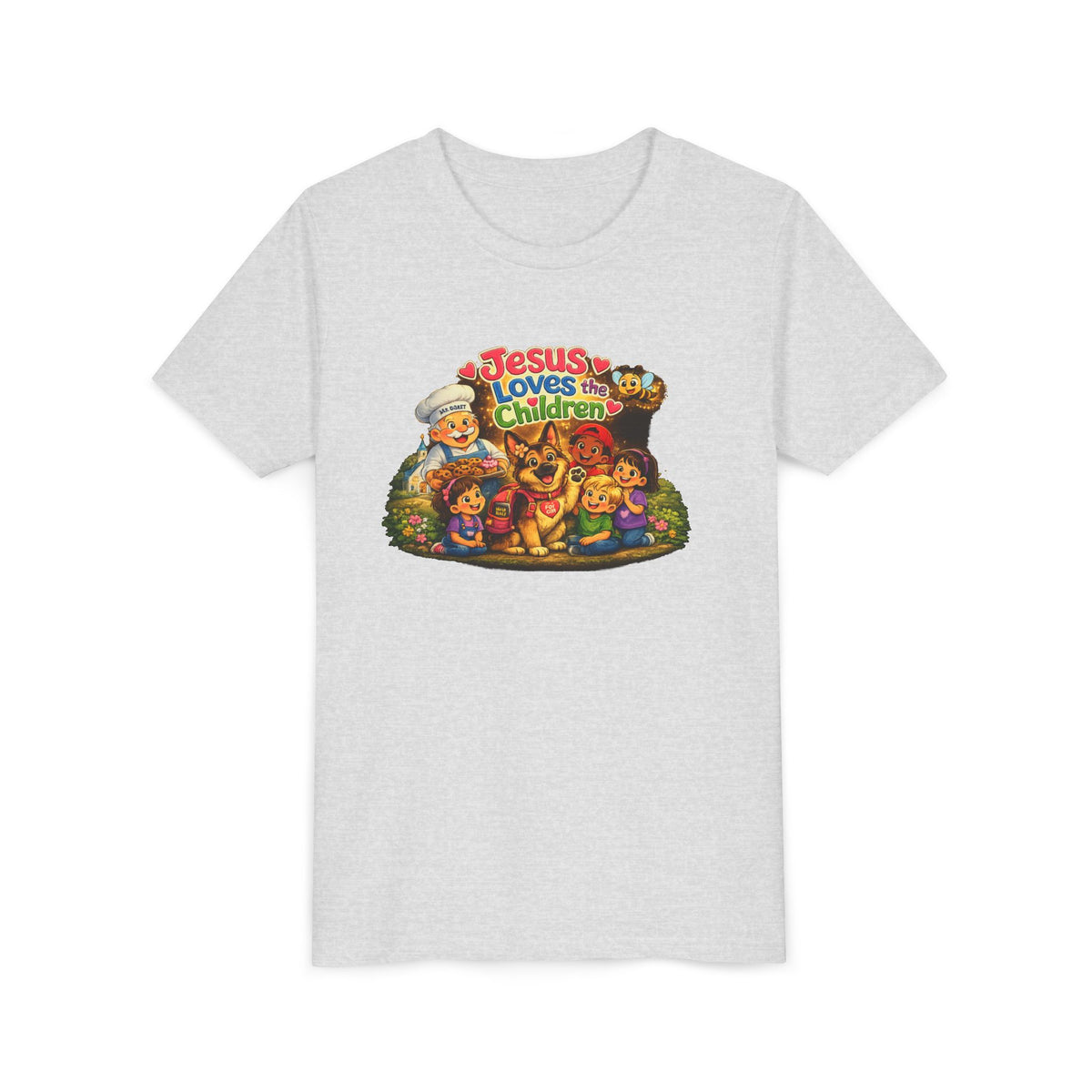Youth Tee - "Jesus Loves the Children" Cute Christian Kids Shirt