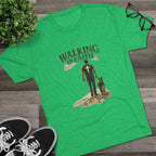 Walking in Faith T-Shirt — Christian Faith Tee with Man & Dog Graphic