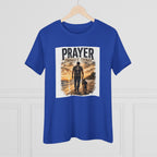 Prayer Changes Things Women’s Tee — Inspirational Christian Faith Shirt (Father & Child Sunset Design)
