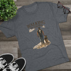 Walking in Faith T-Shirt — Christian Faith Tee with Man & Dog Graphic