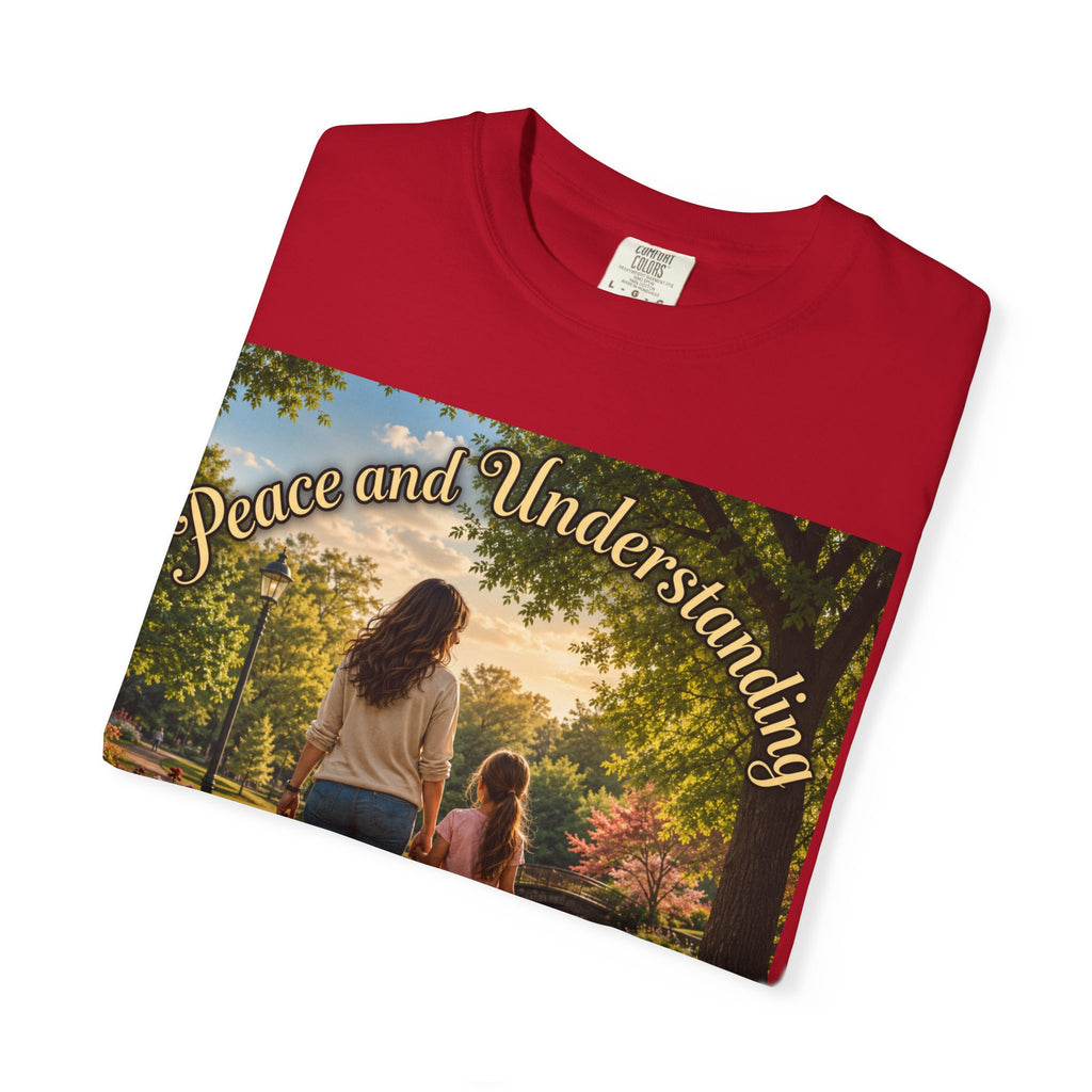 Peace and Understanding T-Shirt — Mom & Daughter Stroll Graphic Tee