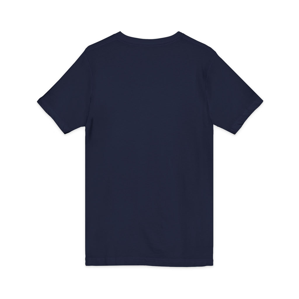 Christian Faith V-Neck Tee — "For God So Loved" Cross & Scripture