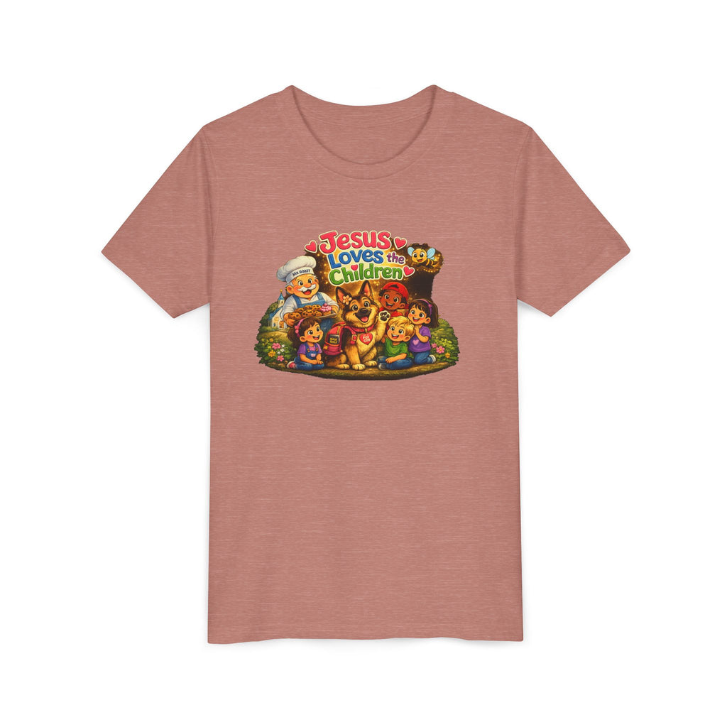Youth Tee - "Jesus Loves the Children" Cute Christian Kids Shirt